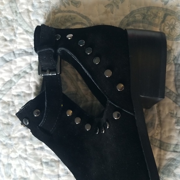 Studded suede Carlos Santana black boots - Picture 5 of 6
